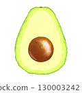 Avocado cross section illustration 130003242
