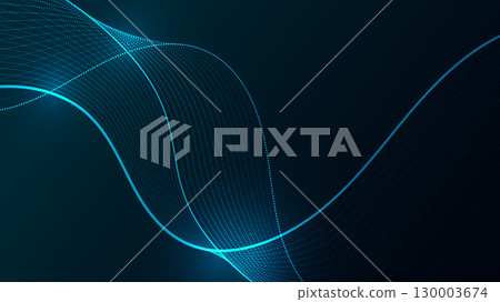 Futuristic Digital Wave with Luminous Neon Lines 130003674