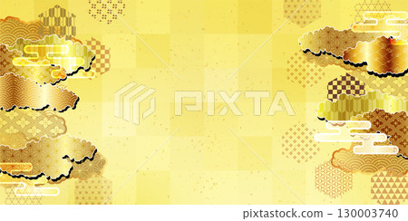 Gold Japanese pattern wave background 130003740