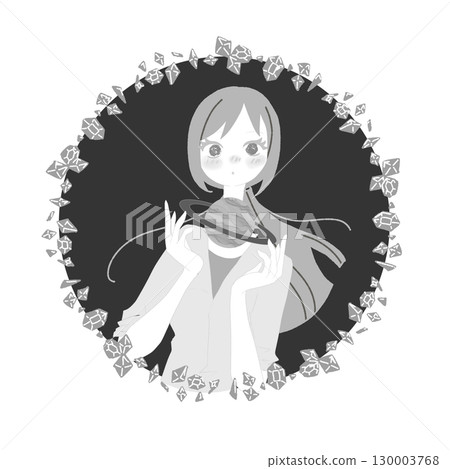 九星機學-兩顆黑土星像女-單色 130003768