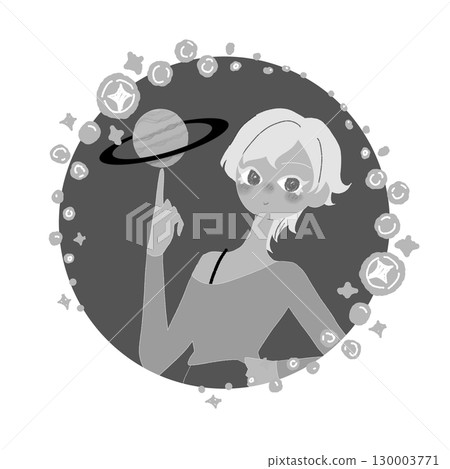 九星機學五黃土星圖像女人單色 九星機學五黃土星圖像女人單色 130003771