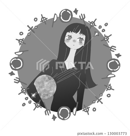 九星氣-七紅金星像女-單色 130003773