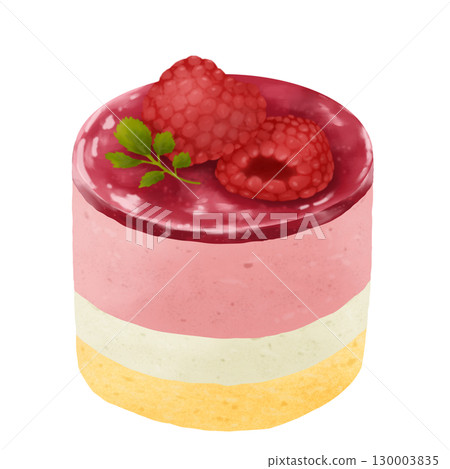 Cute and stylish raspberry mini mousse cake 130003835