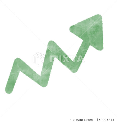 Simple watercolor style green zigzag arrow illustration Simple watercolor style green zigzag arrow illustration 130003853