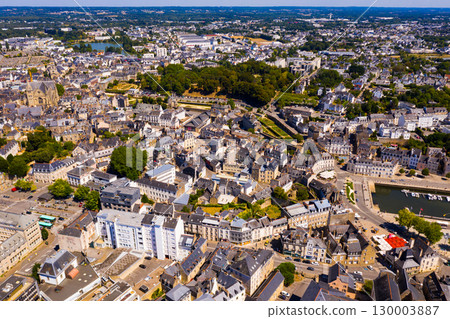 Aerial view of ancient Breton town of Vannes in summer, France 130003887