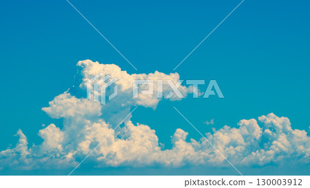 Summer blue sky and white clouds a-3 warm color 130003912