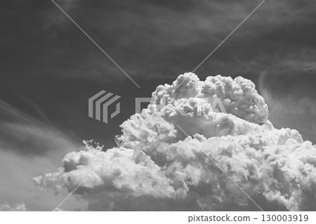 Summer blue sky and white clouds b-5 monochrome 130003919