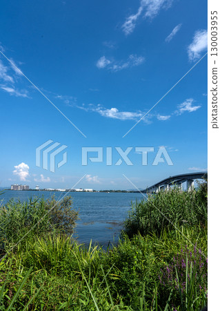 琵琶湖大橋附近片田川對岸的守山景色 琵琶湖大橋附近片田川對岸的守山景色 130003955