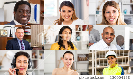 Group of people having video online meeting 130004158