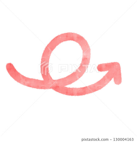 簡單的水彩紅色捲曲箭頭插圖 130004163