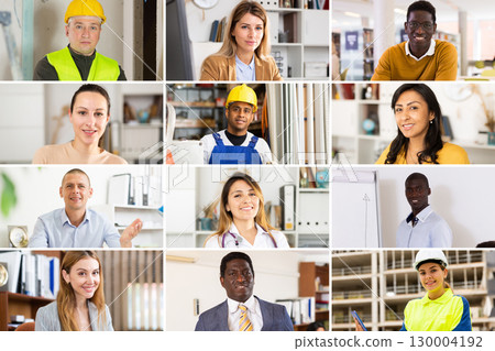 Collage of portraits of smiling people of different nationalities and activities Collage of portraits of smiling people of different nationalities and activities 130004192