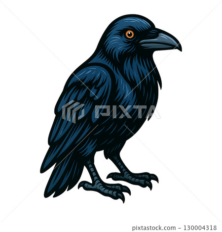 一隻烏鴉的時尚插圖 130004318