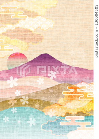 富士山日式新年賀卡背景 130004505