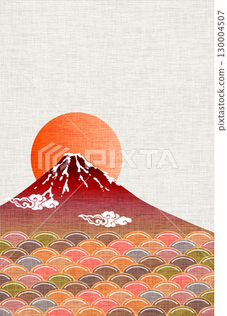 富士山日式新年賀卡背景 130004507