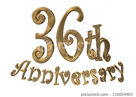 3DCG文字“36週年/36週年紀念馬克·斯帕克” 130004903