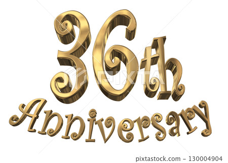 3DCG文字“36週年/36週年紀念馬克·斯帕克” 3DCG文字“36週年/36週年紀念馬克·斯帕克” 130004904