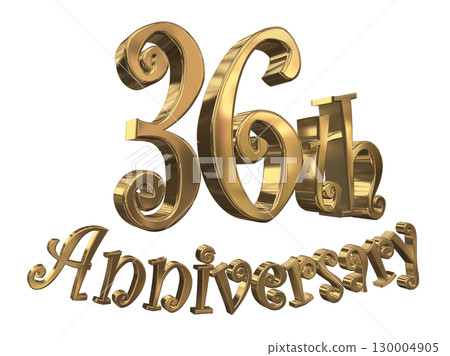 3DCG文字“36週年/36週年紀念馬克·斯帕克” 130004905