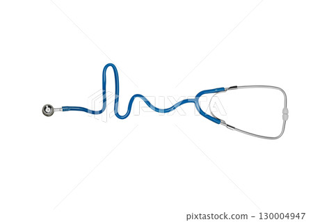 Stethoscope for patient assessments in clinics, isolated on white, PNG 130004947