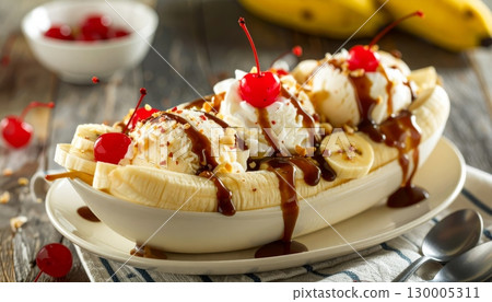 Banana Split Sundae in Long Dish 130005311