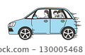 A drive with a mother driving and children looking out the window with joy 130005468