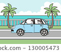 A summer beach trip with a mother driving and the family enjoying a resort drive 130005473