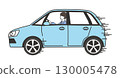 A driving scene where a man drives a car alone 130005478