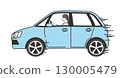 Driving scene of a woman driving alone 130005479