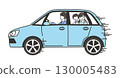 A driving scene in which children are smiling while their father is driving 130005483
