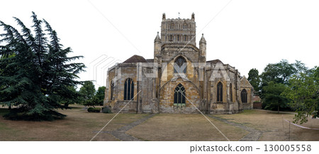Majestic Medieval Cathedral Surrounded by Lush Greenery - 130005558