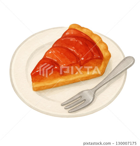 [Tart] Illustration of a cut tarte tatin 130007175