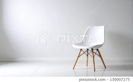 AI Image: A simple white room with a chair 130007275
