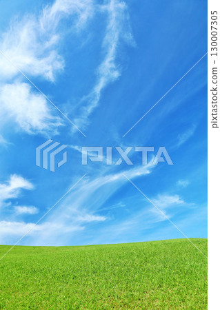 Autumn blue sky and beautiful grassland scenery Autumn blue sky and beautiful grassland scenery 130007305