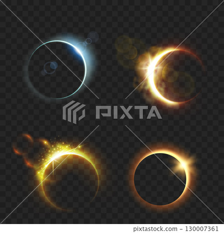 Solar Eclipse Moon Sun Light Effects Set. Abstract Overlay. Vector Solar Eclipse Moon Sun Light Effects Set. Abstract Overlay. Vector 130007361