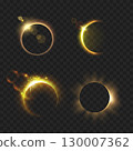 Solar Eclipse Moon Sun Light Effects Set. Abstract Overlay. Vector 130007362