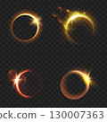 Solar Eclipse Moon Sun Light Effects Set. Abstract Overlay. Vector 130007363