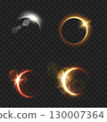 Solar Eclipse Moon Sun Light Effects Set. Abstract Overlay. Vector 130007364