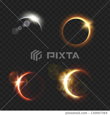 Solar Eclipse Moon Sun Light Effects Set. Abstract Overlay. Vector Solar Eclipse Moon Sun Light Effects Set. Abstract Overlay. Vector 130007364