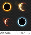 Solar Eclipse Moon Sun Light Effects Set. Abstract Overlay. Vector 130007365