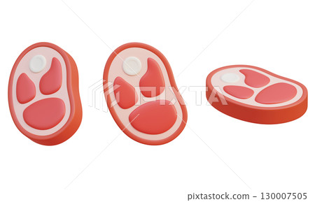 Cartoon style Steak Meat 3D Icon Graphic 130007505