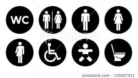 Toilet pictogram icon 130007951
