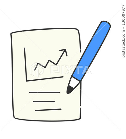 在紙上書寫圖表的插圖向量 130007977