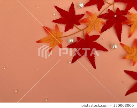 Autumn leaves and pearl frame 130008000