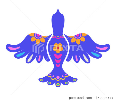 Blue Decorative Mexican Folk Bird Blue Decorative Mexican Folk Bird 130008345