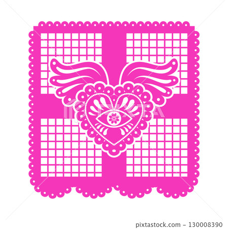 Papel Picado Heart Symbol Pink 130008390