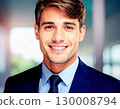 微笑的商人肖像頭像插畫風格 130008794