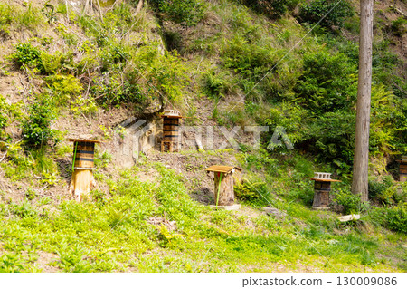 A round-holed beehive near Narutaki Nature Park 130009086