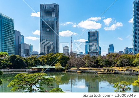 [東京] 從濱離宮恩賜庭園眺望東京鐵塔 130009349