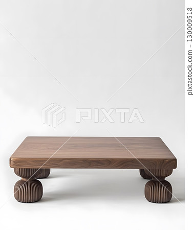 Wooden coffee table with a white background 130009518