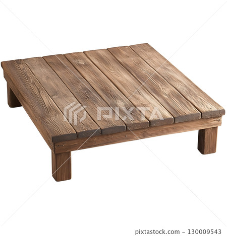 Wooden table with a brown top and wooden legs 130009543