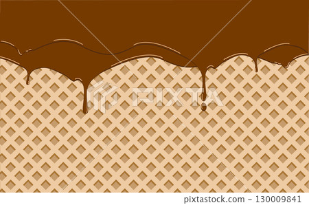 Cute background illustration of chocolate and wafers 130009841
